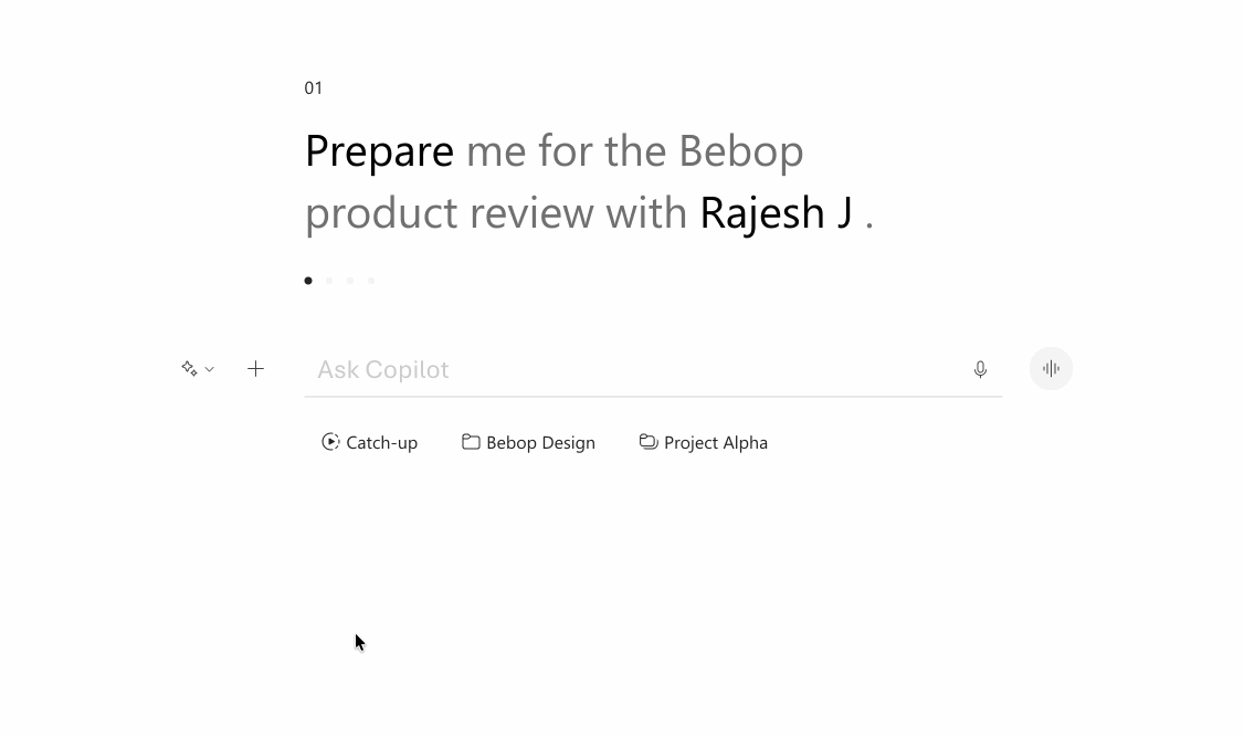 Bebop proactive assistance button bar