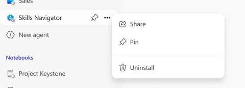 Navigation functionality panel