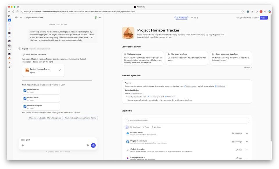 Agent builder final screenshot