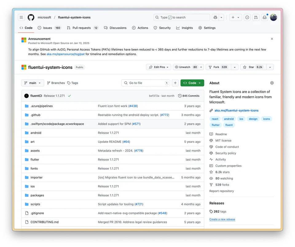 Fluent UI system icons repo