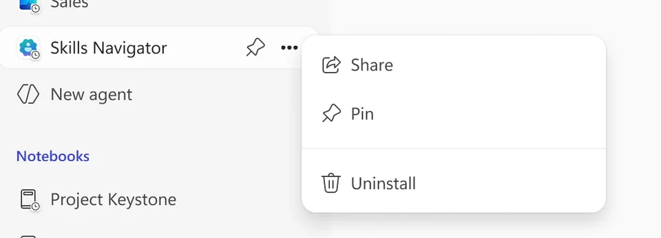 Navigation functionality panel
