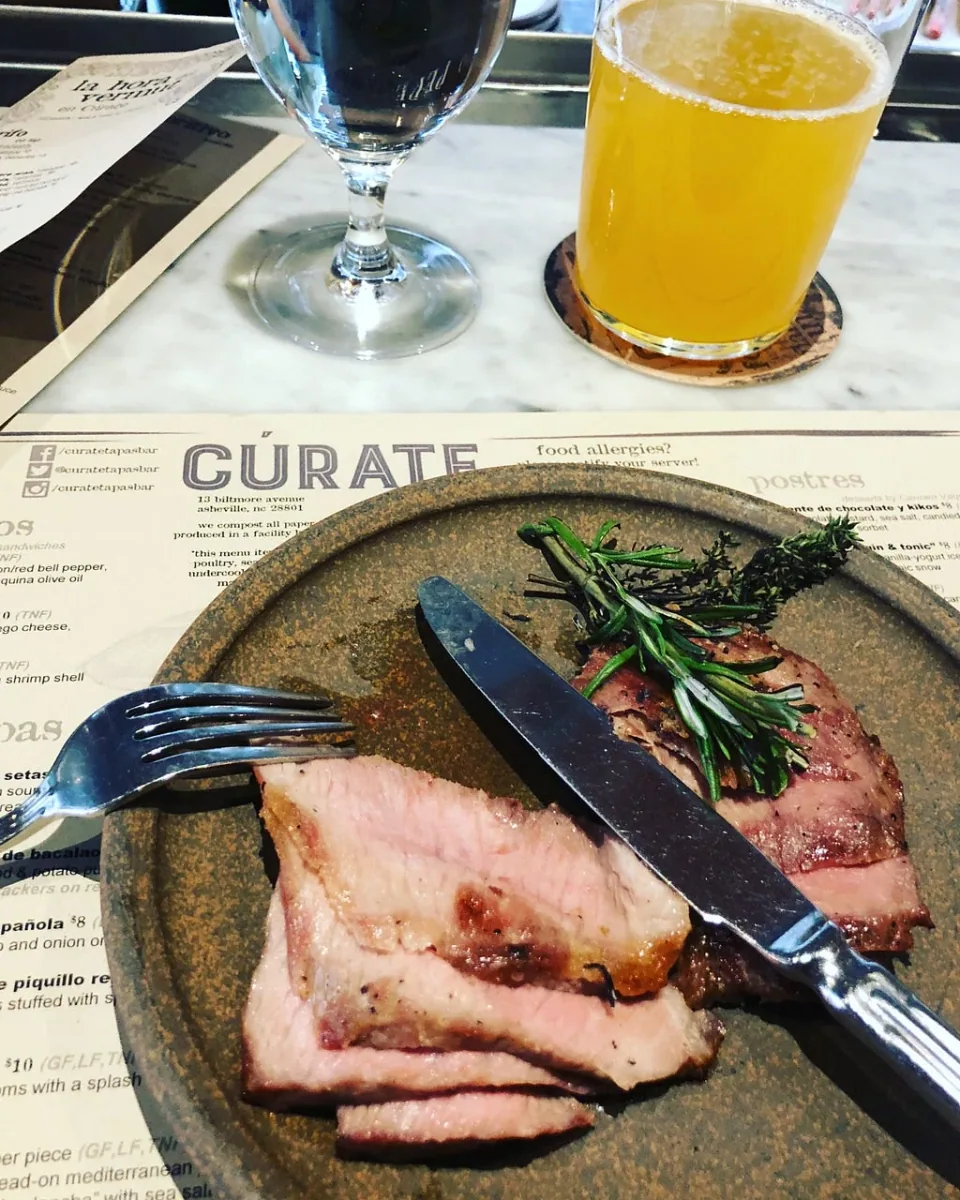 A pork dish at Cúrate in Asheville