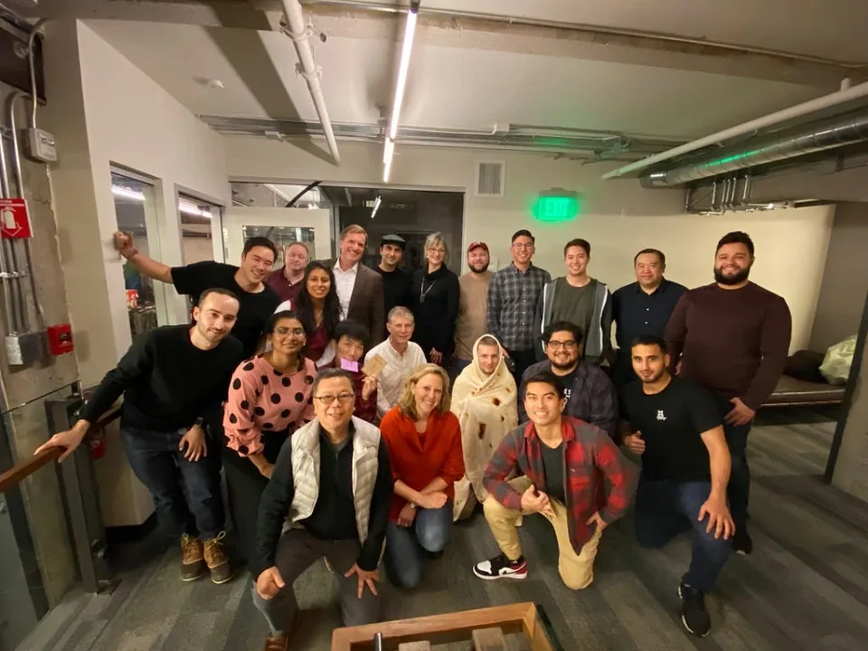 The IBM San Francisco Garage team at a holiday gathering