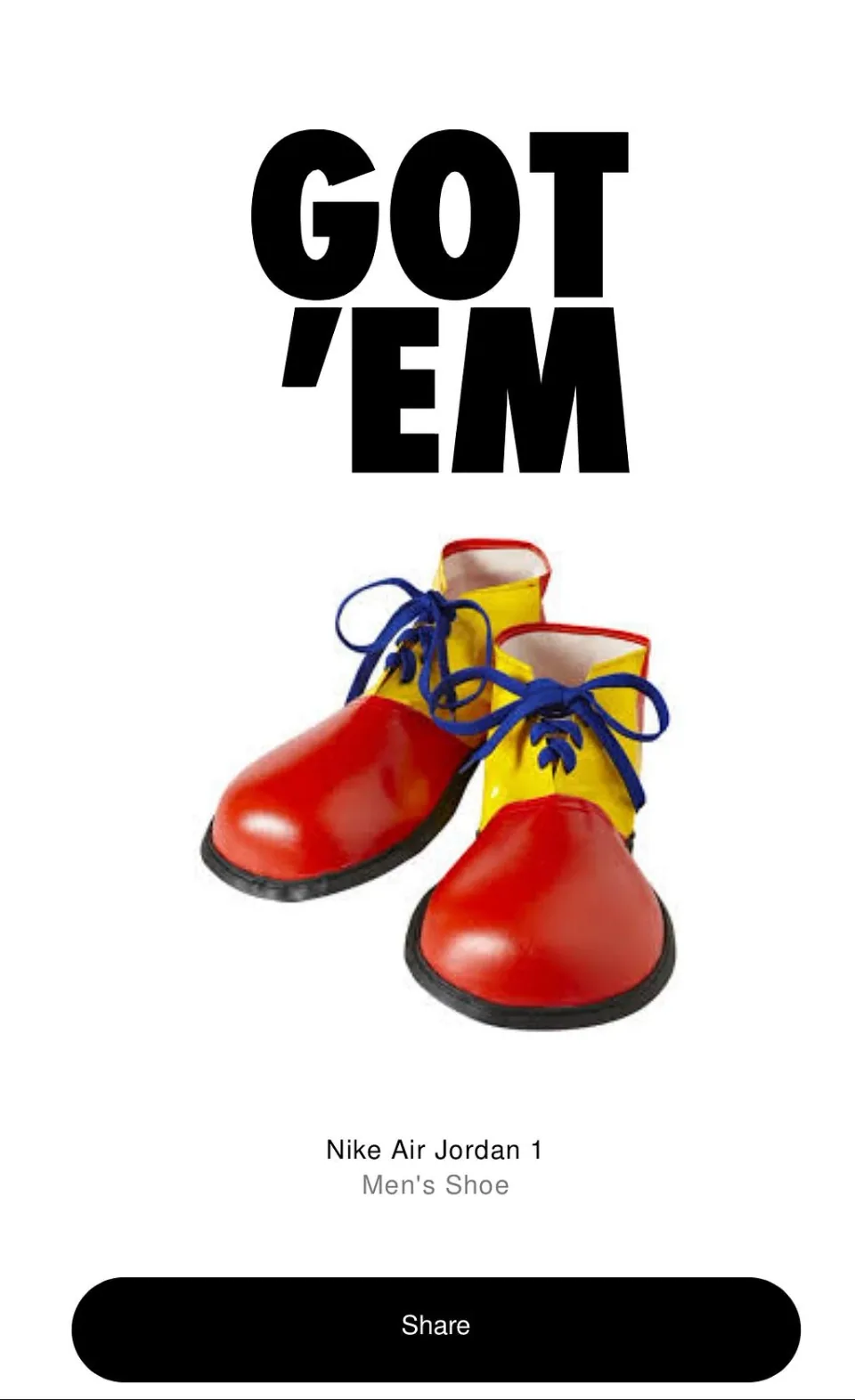 A red sneaker in the GOT ’EM generator mockup